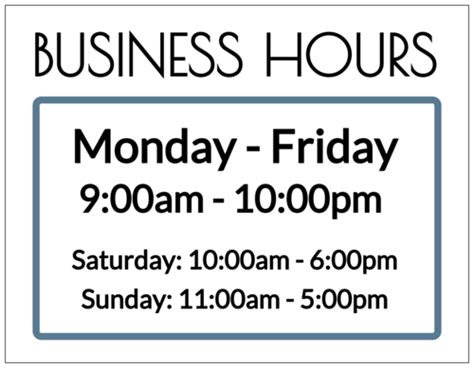 Business Hours Full Sheet Labels - Label Templates - OL175 ...