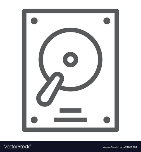Hard Disk Line Icon Electronic And Device Hdd Vector Image