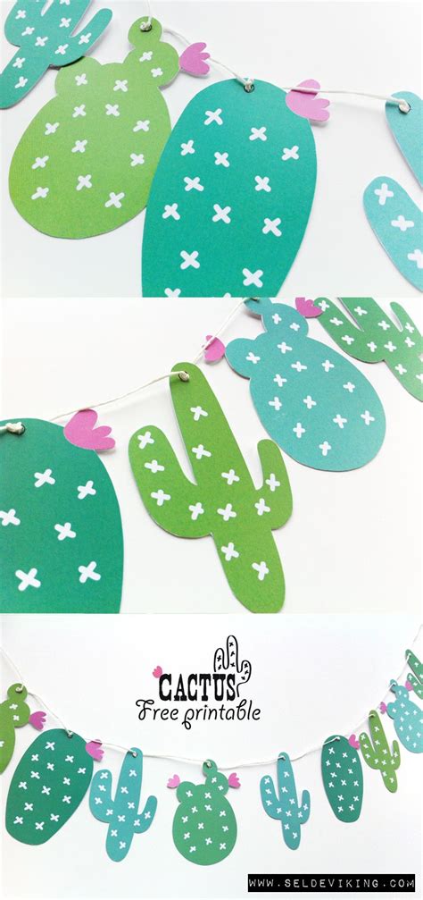 Find all the decorations to give a refreshing and colorful touch to your next summer party: Printable Cactus Garland via Sel de Viking | Cactus party ...