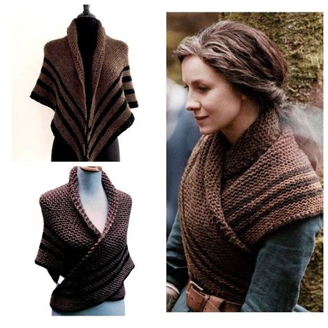 Outlander Shawl Claires Triangle Brown Wrap Etsy Outlander Knitting