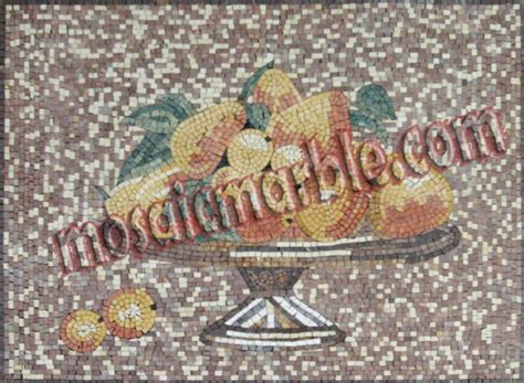 Fruit Bowl Stone Art Kitchen Backsplash Mosaic Mosaic Marble