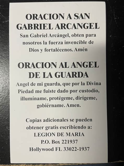 Oracion A San Gabriel Arcangel Y Oracion Al Angel De La Guarda Etsy