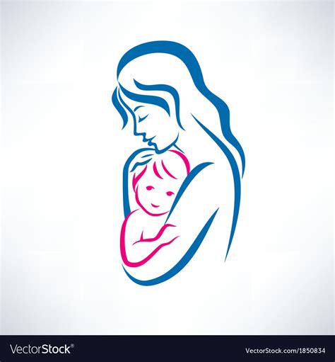 Mother And Son Symbol Royalty Free Vector Image