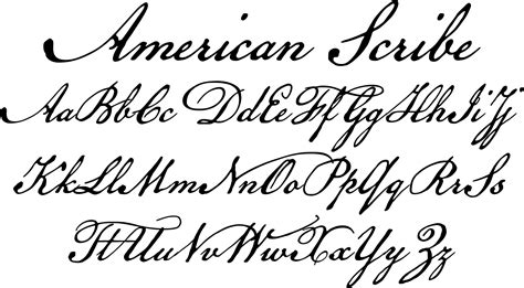 American Scribe font by Three Islands Press - the Declaration of gambar png