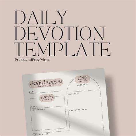 Daily Devotion Template Pdf Printable Or Digital Worship Etsy