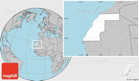 Blank Location Map Of Western Sahara Gray Outside