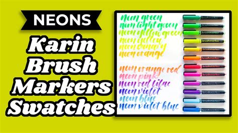 Karin Neon Brush Markers Swatch Youtube