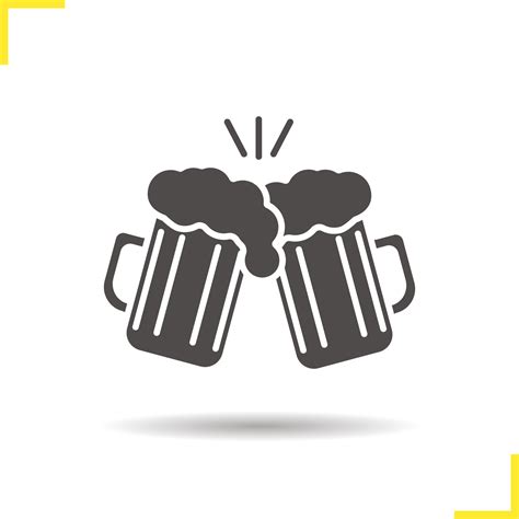 brindando o ícone de copos de cerveja soltar sombra símbolo de