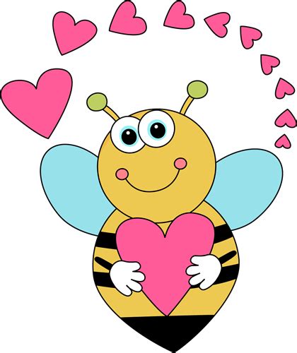To celebrate i made some magnus archives valentines! Cartoon Valentine's Day Bee and Hearts Clip Art - Cartoon ...