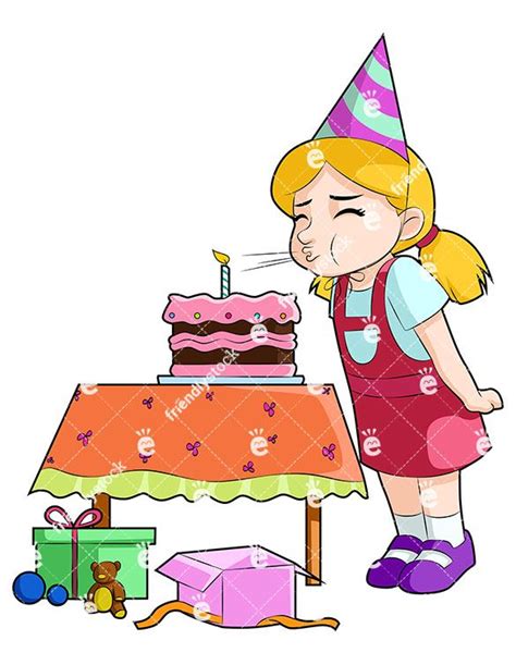Birthday Girl Cartoon Vector Clipart Friendlystock Girl Cartoon