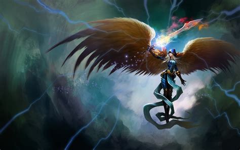 Wallpaper Anime Angel Dragon Kayle League Of Legends Mythology