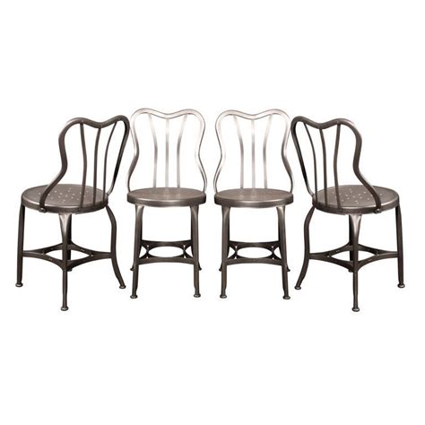 This treatment was followed with a blue powder coating to further enhance durability so you can. Set of Four Vintage Industrial Cafe Toledo Chairs at 1stdibs