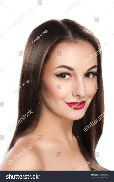 Sexy Beauty Girl Red Lips Make Stock Photo 159310346 Shutterstock