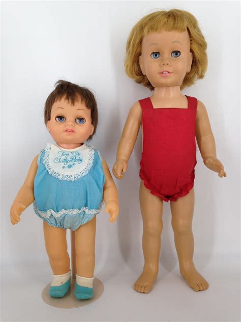 lot 2 vintage mattel talking dolls including blonde chatty cathy in original box and