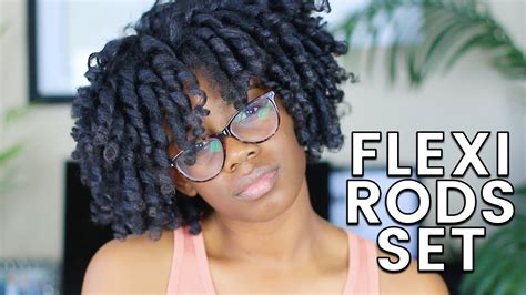 Flexi Rod Set On Natural Hair Medium Length 4b Hair Youtube