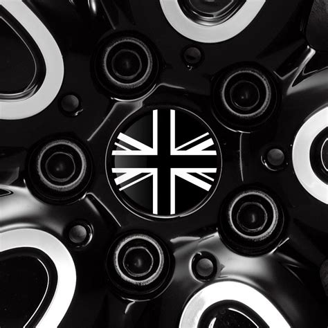 Adhesive One Color Union Jack Flag Doming Decal For Mini Hubcaps