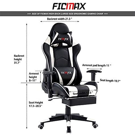 Ficmax Ergonomic Gaming Chair Reclining Racing Office Chair Massage