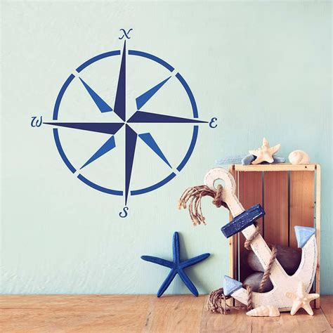 The most common coastal stencil material is polyester. Mariner's Compass Stencil - Nautical Stencil for DIY Wall ...