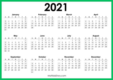 Blank Calendar 2021 Customize And Print