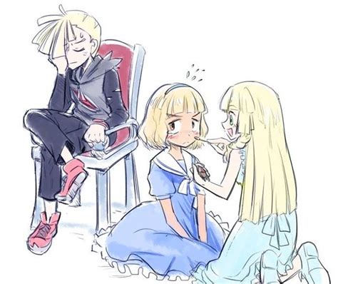 Lillie Plays Dress Up With Ash While Gladion Faceplams Pok Mon Sun And Moon Pok Mon Heroes