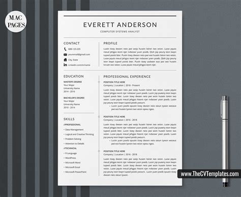 Download one of these free resume templates if you want to create a resume for a specific experience level, or if you're planning to change careers. For Mac Pages - Minimalist CV Template for Job, Cover ...
