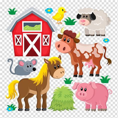 Domestic Pig Live Sheep Farm Farm Animals Illustration Of Animals