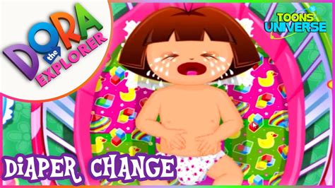 Dora she is very much interested in playing with water. 💫 Baby Dora Diaper Change - Dora the Explorer Care Game ...