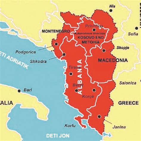 Velika Albanija Karta Karta