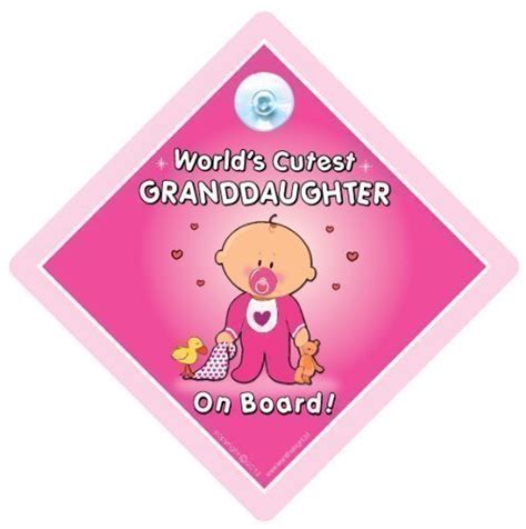 Worlds Cutest Granddaughter Car Sign Car Sign Car Sign With Suction