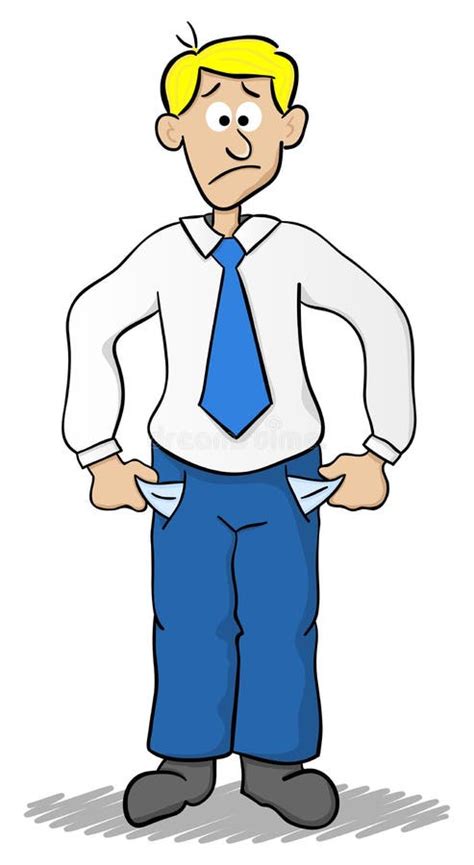 Business Man Who Has Empty Pockets Stock Vector Illustration Of Comic