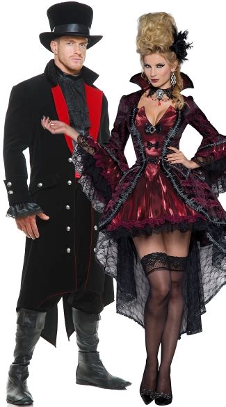 Victorian Vampires Couples Costume Mens Midnight Vampire Costume Men