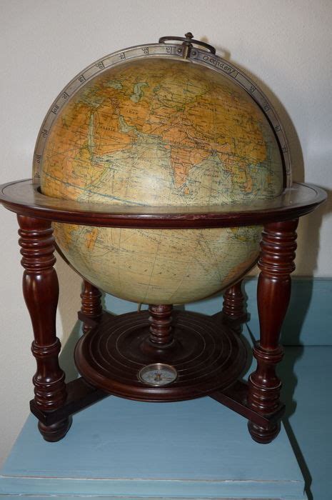 Large Antique Globe In Wooden Stand Catawiki