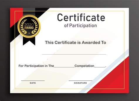 Free Sample Format Of Certificate Of Participation Template With