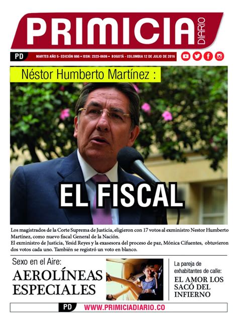 La propuesta de gustavo petro para generar riqueza en colombia: PORTADA PRIMICIA DIARIO 12 DE JULIO 2016 - Primicia Diario