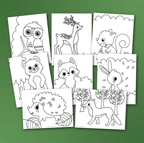 Woodland Animal Coloring Pages For Kids Simple Everyday Mom