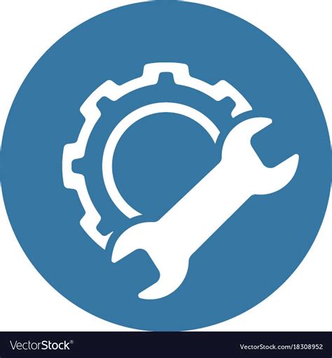 Manufacturing Icon Gear And Wrench Service Vector Image