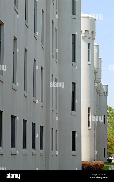 Side View Of The Facade Of Barracks On The Citadel Campus Located In