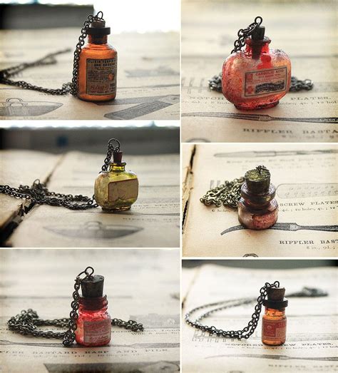 Mini Bottle Necklaces By Asunder On Deviantart Bottle Necklace Mini