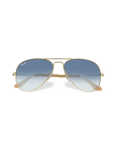ray ban ray ban aviator large metal sunglasses rb3025 0013f 58 gold frame blue gradient