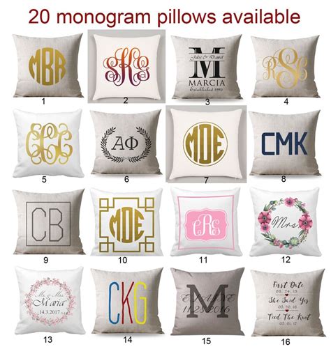 Monogram Pillow Case Monogram Throw Pillow Monogram Pillowcase Etsy
