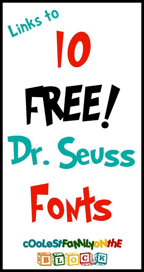 Free Dr Seuss Fonts Links Dr Seuss Font Dr Seuss Classroom Seuss