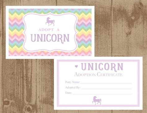 Set 15 Adopt A Unicorn Labels And Certificates Plus Digital