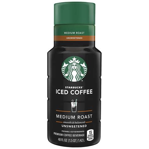 Starbucks Medium Roast Unsweetened Iced Coffee Bottle Walgreens