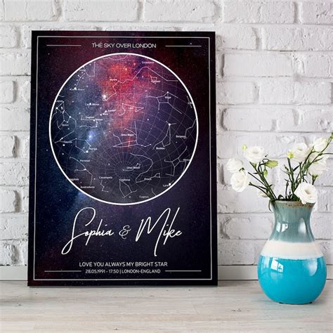 Custom Star Map Personalized Night Sky Print Astronomy Map Etsy