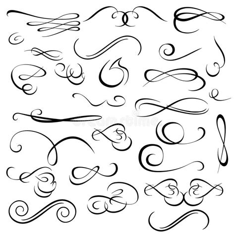 Vector Calligraphic Design Elements Vintage Retro Swirls Borders