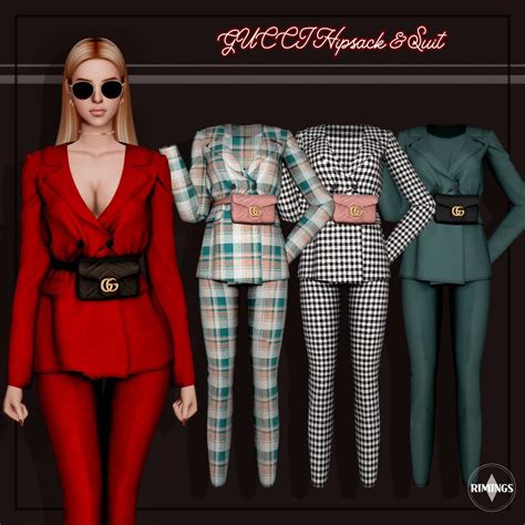 Sims 4 Gucci Hipsack And Suit In 2021 Sims 4 Clothing Sims 4 Lv Clothes