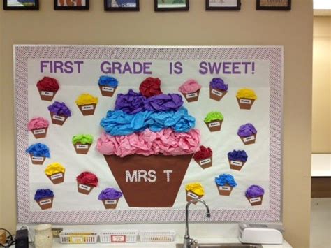 First Grade Is Sweet Cupcake Bulletin Boards Birthday Bulletin Boards