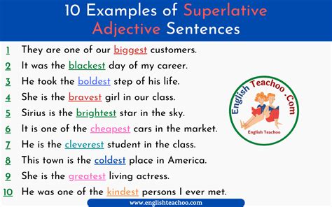 Superlative Adjectives Examples Comparativos En Ingles Educacion The