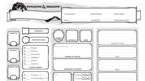 Dungeons And Dragons Fillable Character Sheets 5e Fillable Form 2023