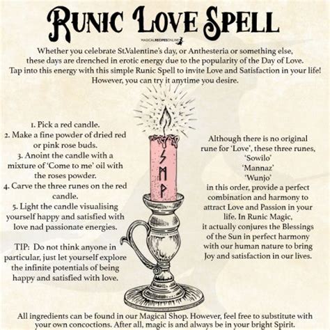Runic Love Spell Magical Recipes Online
